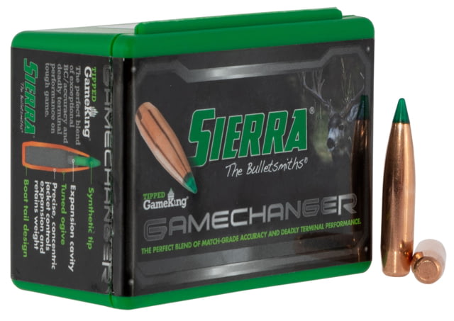 Sierra Bullets .284 Caliber 165 Grain BTHP Tipped GameKing 50 Rifle Bullets, 4565T by USA Sierra Bullets Reloading Bullets & Shot