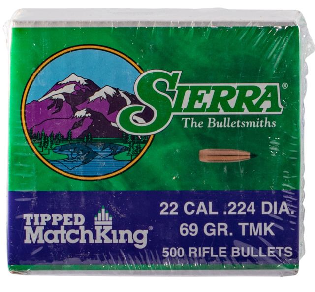 Sierra Bullets .22 Caliber 69 Grain Tipped MatchKing 500 Rifle Bullets, 7169C by USA Sierra Bullets Reloading Bullets & Shot