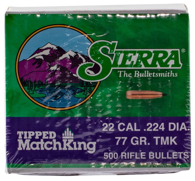 Sierra Bullets .22 Caliber 77 Grain Tipped MatchKing 500 Rifle Bullets, 7177C by USA Sierra Bullets Reloading Bullets & Shot