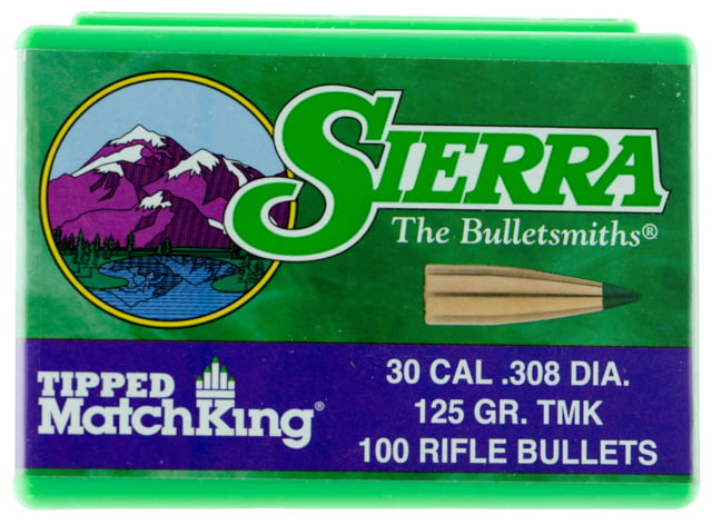 Sierra Bullets .30 Caliber 125 Grain Tipped MatchKing 100 Rifle Bullets, 7725 by USA Sierra Bullets Reloading Bullets & Shot