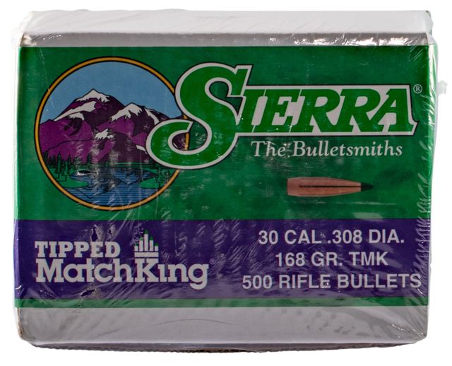 Sierra Bullets .30 Caliber 168 Grain Tipped MatchKing 500 Rifle Bullets, 7768C by USA Sierra Bullets Reloading Bullets & Shot