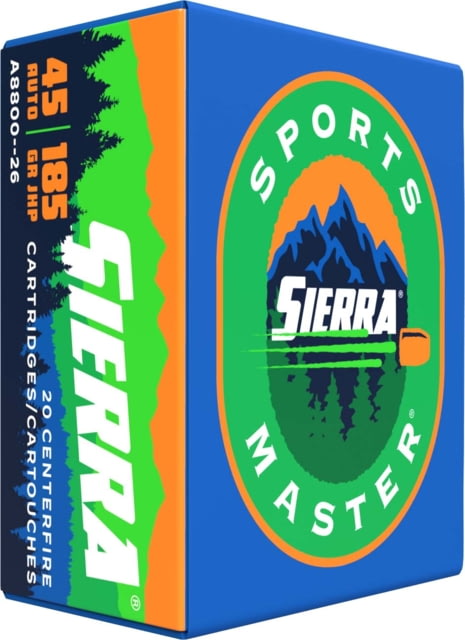 Sierra Bullets 45 Auto 185 grain Jacketed Hollow Point Brass Cased Pistol Ammunition - Sierra Bullets