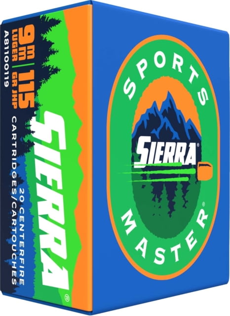 Sierra Bullets 9mm Luger 115 grain Jacketed Hollow Point Brass Cased Pistol Ammo A8 - Sierra Bullets