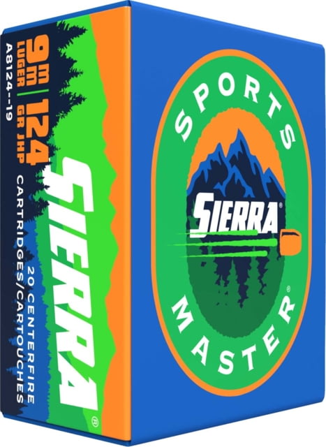 Sierra Bullets 9mm Luger 124 grain Jacketed Hollow Point Brass Cased Pistol Ammo - Sierra Bullets