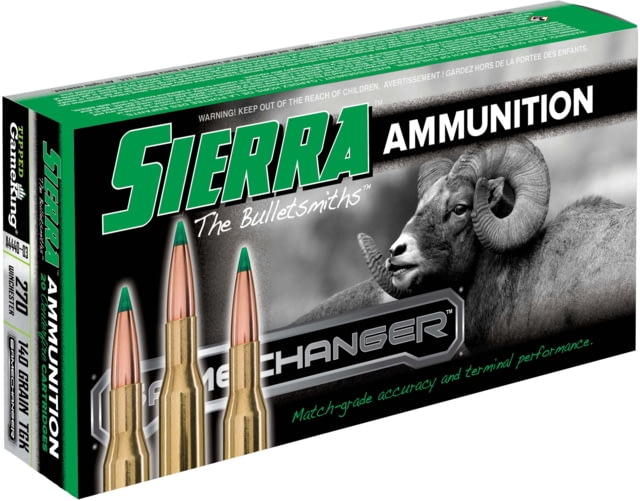 rra Bullets GameChanger .270 Winchester 140 Grain Sierra Bullets Tipped GameKing Brass Cased Centerfire Rifle 20 Rounds Ammo