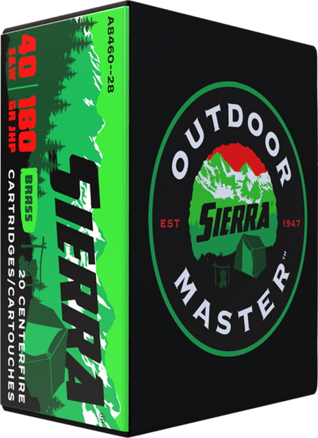 rra Bullets Outdoor Master 40 S&W 180 Grain Jacketed Hollow Point/JHP Brass Cased Centerfire Pistol 20 Rounds Ammo