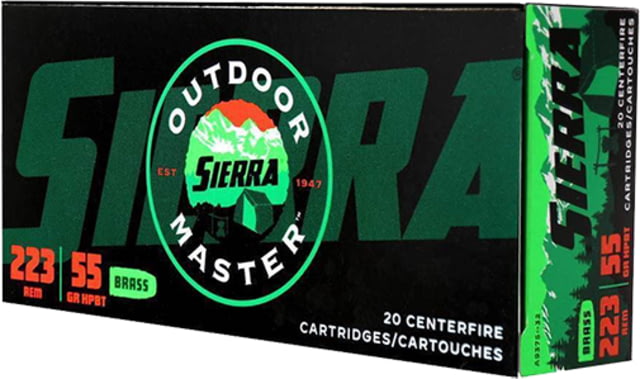 rra Bullets Outdoor Master Varminter .223 Remington 55 Grain Hollow Point Boat Tail Brass Cased Rifle 20 Rounds Ammo