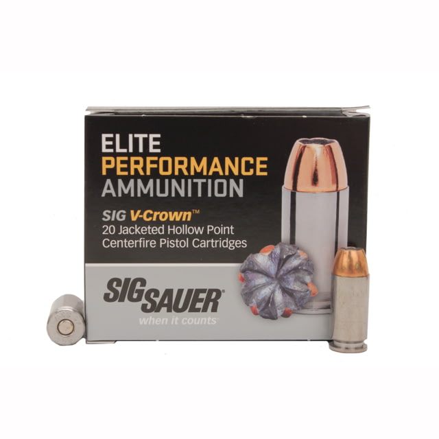  SAUER V-Crown .40 S&W 165 Grain Jacketed Hollow Point Brass Cased Centerfire Pistol 20 Rounds Ammo