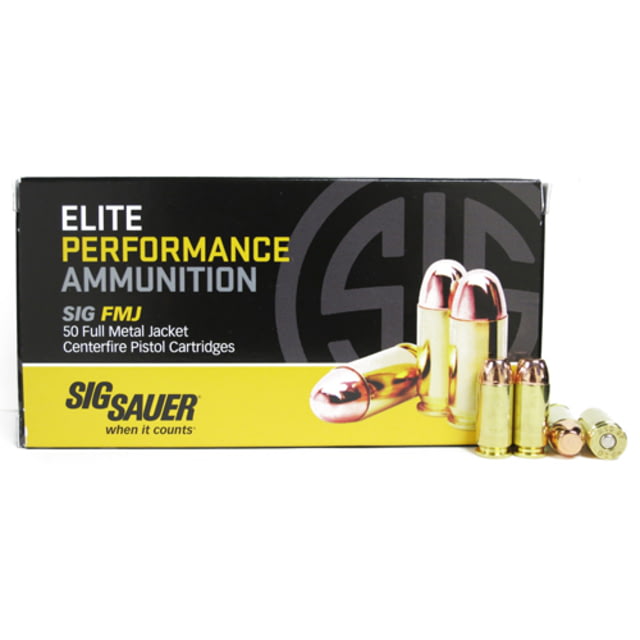  SAUER Elite Performance .40 S&W 180 Grain Full Metal Jacket Brass Cased Centerfire Pistol 50 Rounds Ammo