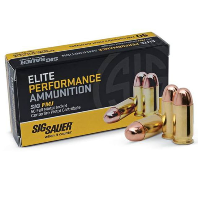  SAUER Elite Performance .45 ACP 230 Grain Full Metal Jacket Brass Cased Centerfire Pistol 50 Rounds Ammo