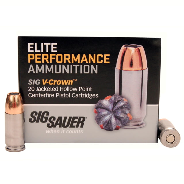 SIG SAUER V-Crown Ammo 9 mm Luger 147 grain Jacketed Hollow Point Brass Cased Centerfire Pistol Ammo 20 Rounds E9 mmA3-20