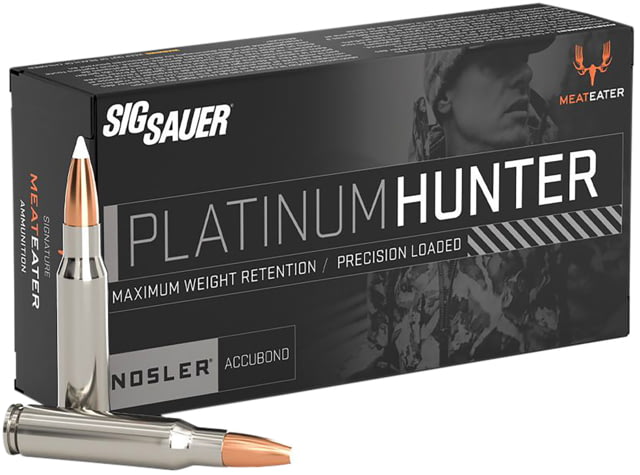 SIG SAUER Platinum Hunter Springfield 180 Grain Nosler Accubond Brass Cased Centerfire Rifle Ammo 20 Rounds