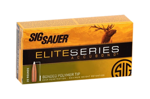 SIG SAUER Elite Accubond .30-06 Springfield 180 Grain Nosler Accubond Brass Cased Centerfire Rifle Ammo 20 Rounds SAUER Elite Accubond .30-06 Springfield 180 Grain Nosler Accubond Brass Cased Centerfire Rifle 20 Rounds Ammo