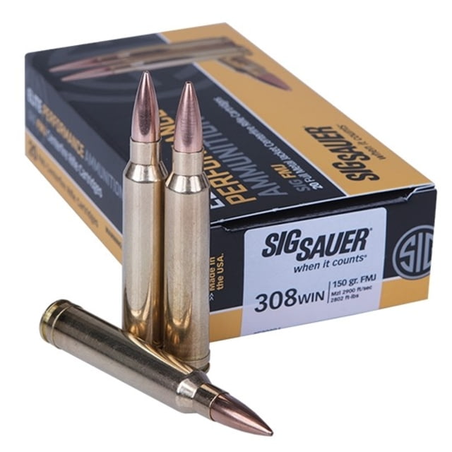 SAUER Elite Ball .308 Winchester 150 Grain Full Metal Jacket Brass Cased Centerfire Rifle 20 Rounds Ammo