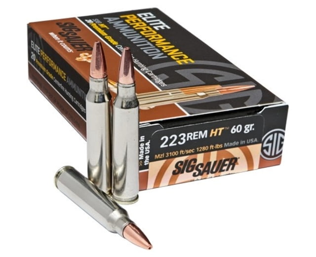  SAUER Elite Copper Hunting .223 Remington 60 Grain Hunting Tipped Brass Cased Centerfire Rifle 20 Rounds Ammo