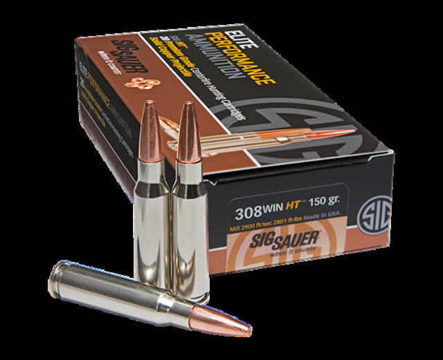  SAUER SIG Hunting Rifle .308 Winchester 150 Grain Hunting Tipped Brass Cased Centerfire Rifle 20 Rounds Ammo