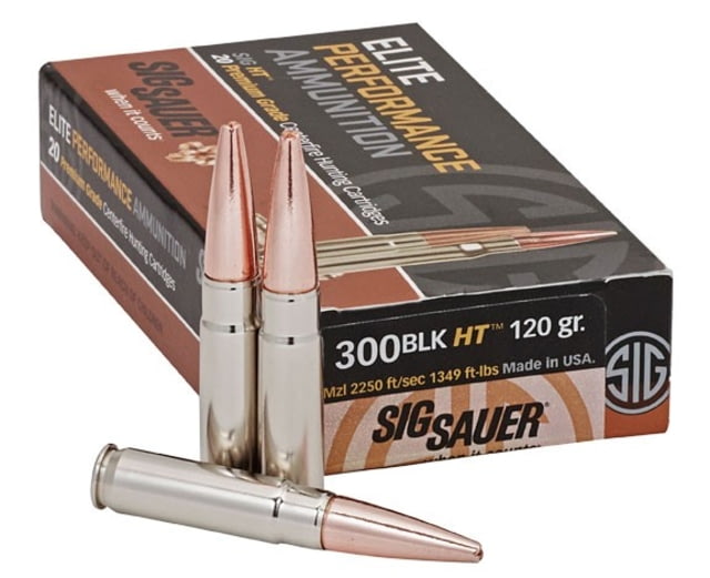  SAUER Elite Hunting Solid Copper .300 AAC Blackout 120 Grain Open Tip Match Brass Cased Centerfire Rifle 20 Rounds Ammo