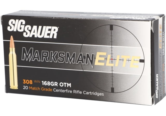  SAUER Elite Match Grade .308 Winchester 168 Grain Open Tip Match Brass Cased Centerfire Rifle 20 Rounds Ammo