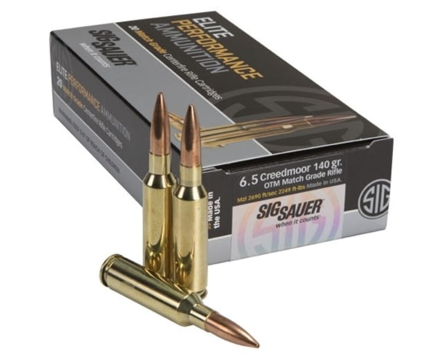  SAUER SIG Match Grade Rifle 6.5 Creedmoor 140 Grain Open Tip Match Brass Cased Centerfire Rifle 20 Rounds Ammo
