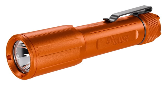 Sig Sauer FOXTROT-EDC FULL SIZE Flashlight 33000 Candela 1350 Lumens Includes Clip and Two Tailcaps Matte Finish Orange