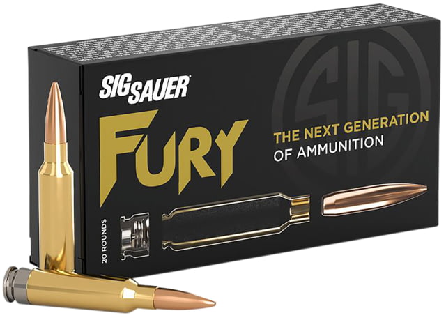 SIG SAUER Fury Hybrid Match .277 Sig 155 Grain OTM Match Brass Cased Centerfire Rifle Ammo 20 Rounds