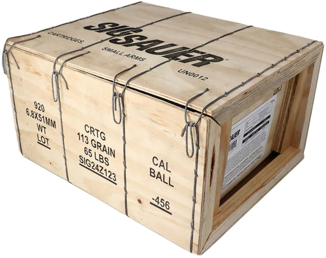 SIG SAUER Hybrid Ball Crate 6.8x51mm 113 Grain FMJ Brass Cased Centerfire Rifle Ammo 920 Rounds