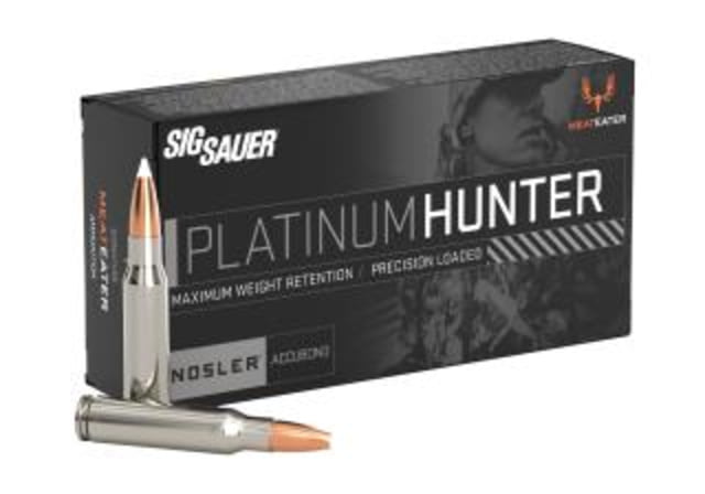 SIG SAUER Platinum Hunter .270 Win 150 Grain Nosler Accubond Brass Cased Centerfire Rifle Ammo 20 Rounds SAUER Platinum Hunter .270 Win 150 Grain Nosler Accubond Brass Cased Centerfire Rifle 20 Rounds Ammo