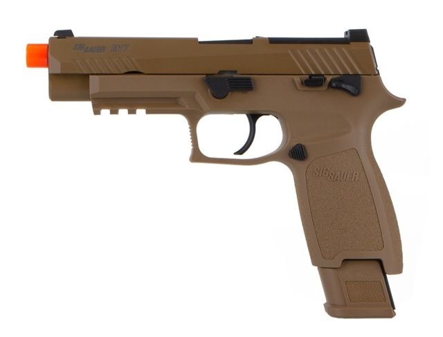 US SIG SAUER Proforce Airsoft Pistol, 6mm Plastic BB, M17, Green Gas Power Source, Coyote Tan, Small, AIR-PF-M17-GG Tech Data