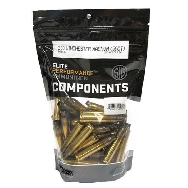 US SIG SAUER Rifle Brass, .300 Winchester Magnum, Non-Primed, 50 Brass/Bag, BR2033 Tech Data