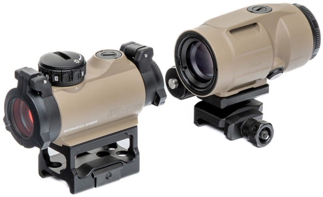 USED SIG SAUER Romeo MSR 1x20 mm Red Dot Sight and Juliet3 3x Micro Magnifier Combo FDE  EDEMO1 Used Condition Fair - Sig Sauer