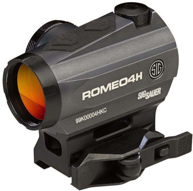 SIG SAUER Romeo4H Red Dot Sight Green Horseshoe Dot 1x20mm 0.5 MOA Adj Side Battery Torx and Qr Mounts Graphite NSN N