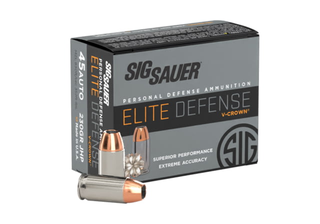  SAUER V-Crown .45 ACP 230 Grain Jacketed Hollow Point Brass Cased Centerfire Pistol 200 Round Ammo