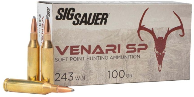  SAUER Venari .243 Winchester 100 Grain Soft Point Brass Cased Rifle 20 Rounds Ammo