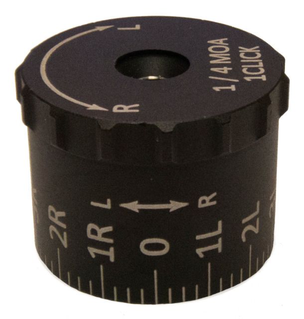 Sightron SIII8x32mm/SIII6x24mm Tactical Windage Knob MOA 7L-7R Black 8-32 and SIII6-24 Tactical Windage Knob MOA 7L-7