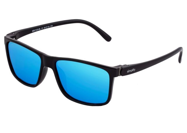 Simplify Ellis Polarized Sunglasses - Unisex Black/Blue One Size - Simplify
