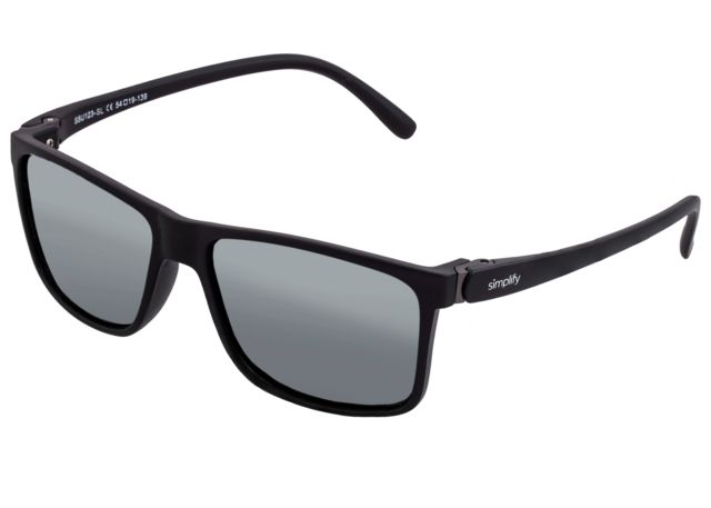 Simplify Ellis Polarized Sunglasses - Unisex Black/Silver One Size - Simplify