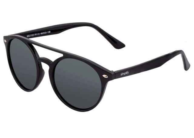 Simplify Finley Polarized Sunglasses - Unisex Black/Black One Size - Simplify