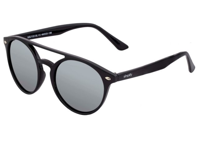 Simplify Finley Polarized Sunglasses - Unisex Black/Silver One Size - Simplify