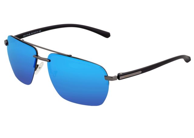 Simplify Lennox Polarized Sunglasses - Unisex Gunmetal/Blue One Size - Simplify