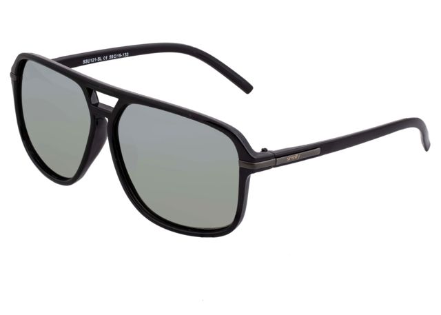 Simplify Reed Polarized Sunglasses - Unisex Black/Silver One Size - Simplify