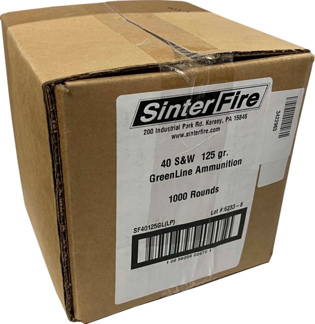 SinterFire .40 S&W 125 grain Frangible Brass Centerfire Pistol Ammo 1000 Rounds - Sinterfire