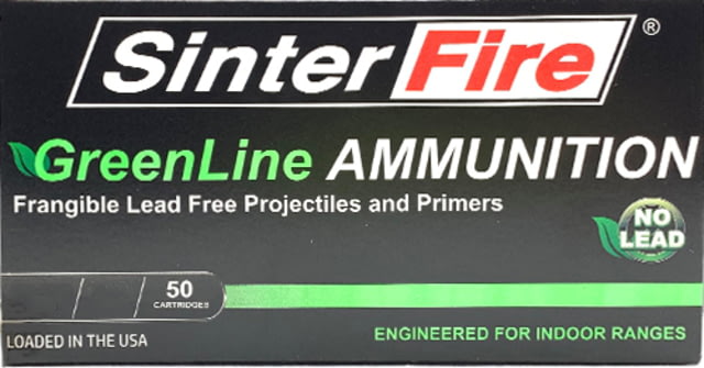 SinterFire GreenLine 380 Auto 75 Grain Frangible Brass Cased Pistol Ammo 50 Rounds - Sinterfire