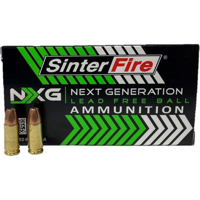 SinterFire NXG 9mm Luger 100 Grain Lead-Free Ball Brass Cased Centerfire Pistol Ammo 250 Rounds - Sinterfire