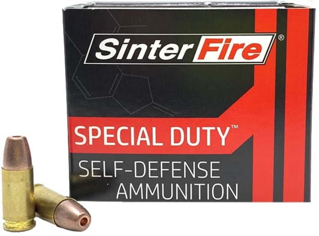 SinterFire Special Duty Self-Defense .45 ACP 155 Hollow Point Frangible Grain Brass Cased Pistol Ammo 20 Rounds terFire Special Duty Self-Defense .45 ACP 155 Hollow Point Frangible Grain Brass Cased Pistol 20 Rounds Ammo