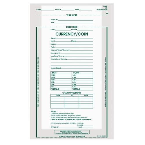 Sirchie - Currency/coin Bag 9inch X 12 100/pack