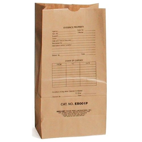 Sirchie - Kraft Evidence Bags Printed 7inch X 4.5inch X 13.75 100/pack