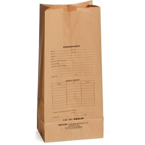 Sirchie - Kraft Evidence Bags Printed 8inch X 5inch X 18 100/pack