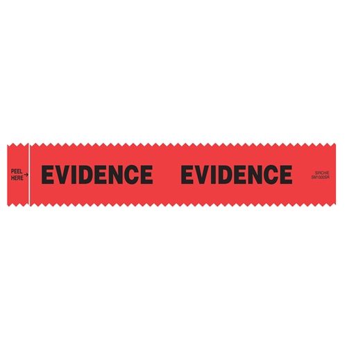 Sirchie - Sirchmark Evidence Integrity Strips Red W/ Black Evidence 1-3/8inch X 7inch 100/box