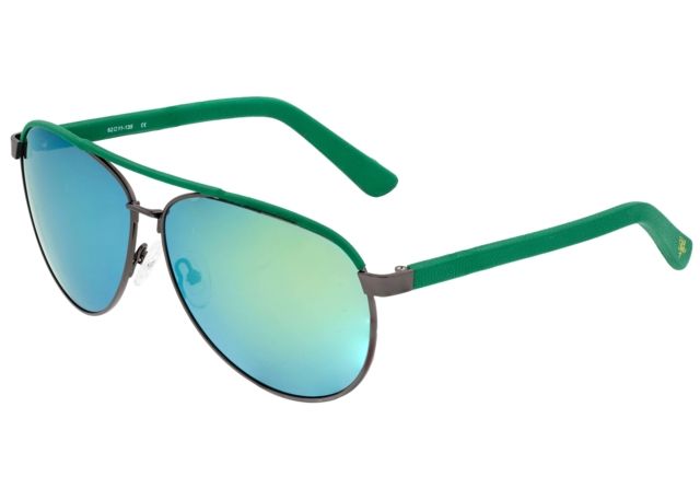Sixty One Sunglasses Wreck Polarized Sunglasses - Unisex Gunmetal/Green One Size - Sixty One
