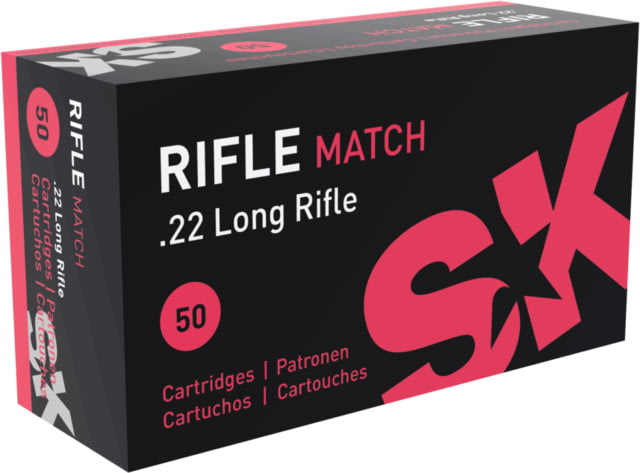 Rifle Match .22 Long Rifle 40 Grain Lead Round Nose Brass Cased Rimfire 50 Rounds Ammo